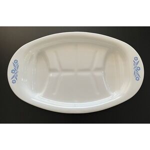 Corning Ware Blue Cornflower P-19 Platter Oven Roaster Meat Platter Serving Dish